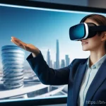 공간디자인에서의 디지털 툴 트렌드 - **Prompt 1: Immersive Architectural VR Presentation**
"A professional female architect, dressed ...