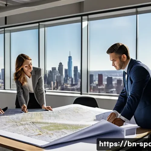 Home 26 공간디자인과 관련된 법규 이해 - **Prompt:** A diverse team of architects, urban planners, and a legal consultant in a well-lit, mode...